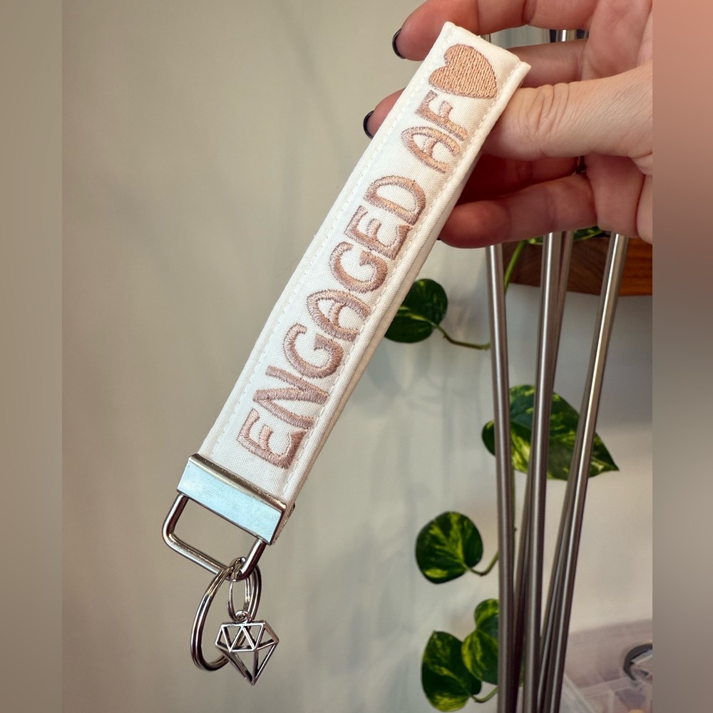 Engagement gift Engaged AF keychain wristlet